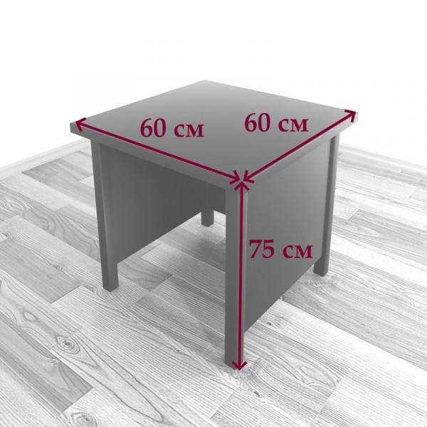 Стол руководительский Классика квадратный из массива сосны, цвет розовый, 60х60х75 см