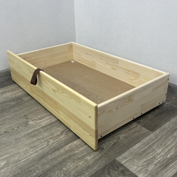 Ящик под кровать выкатной на колесиках для хранения вещей, 57х92,5х20,8 см, без шлифовки и покраски