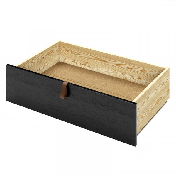 Ящик под кровать выкатной на колесиках для хранения вещей, 57х92,5х20,8 см, цвет черного оникса