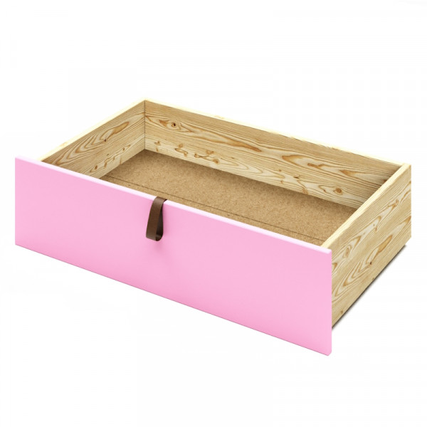 Ящик под кровать выкатной на колесиках для хранения вещей, 57х92,5х20,8 см, цвет розовый