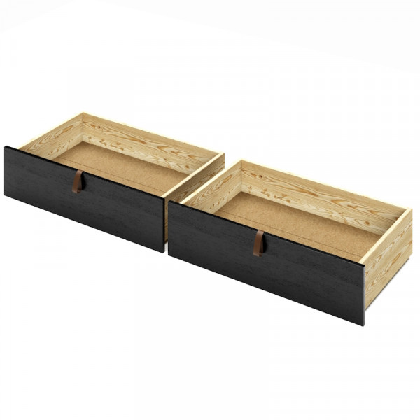Ящик под кровать выкатной на колесиках для хранения вещей, 57х92,5х20,8 см, цвет черного оникса, 2 шт.