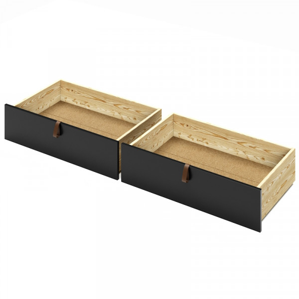 Ящик под кровать выкатной на колесиках для хранения вещей, 57х92,5х20,8 см, цвет антрацит, 2 шт.