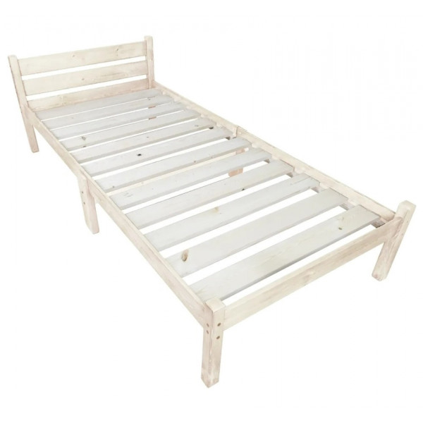 Кровать односпальная Классика Компакт сосновая с реечным основанием, без шлифовки и покрытия, 60х190 см