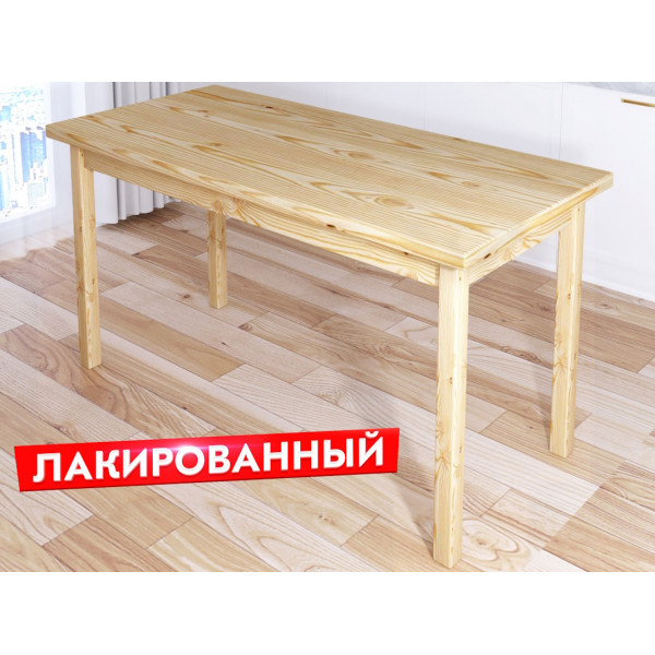 Стол кухонный Классика из массива сосны, столешница 40 мм, лакированный, 130х60х75 см