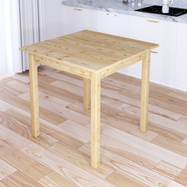 Стол кухонный Классика квадратный из массива сосны, столешница 20 мм, без шлифовки и покраски,, 60х60х75 см