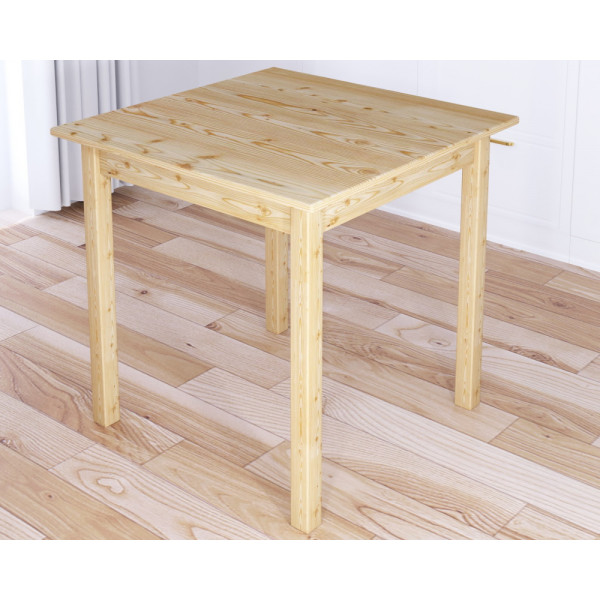 Стол кухонный Классика квадратный из массива сосны, столешница 20 мм, без шлифовки и покраски,, 60х60х75 см