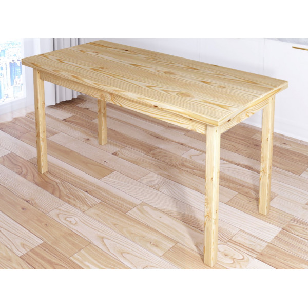 Стол кухонный Классика из массива сосны, столешница 40 мм, без шлифовки и покраски, 130х70х75 см