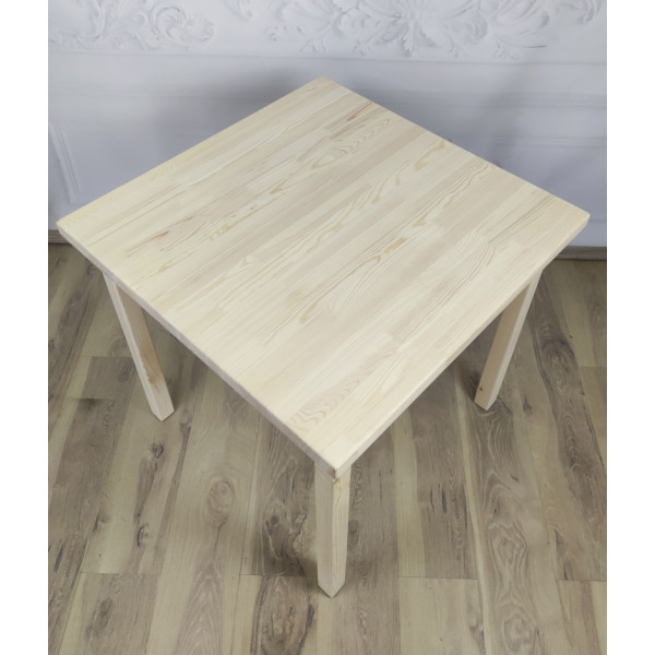 Стол кухонный Классика квадратный из массива сосны, столешница 40 мм, без шлифовки и покраски,, 60х60х75 см
