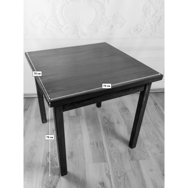 Стол кухонный Классика квадратный из массива сосны, столешница 40 мм, без шлифовки и покраски,, 75х75х75 см