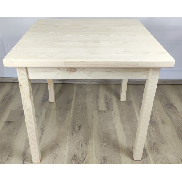 Стол кухонный Классика квадратный из массива сосны, столешница 40 мм, без шлифовки и покраски,, 75х75х75 см