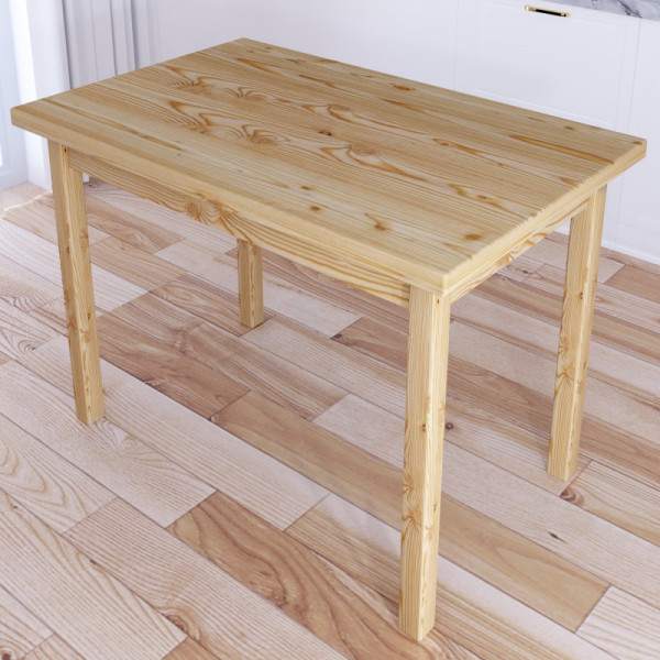 Стол кухонный Классика из массива сосны, столешница 40 мм, без шлифовки и покраски, 120х60х75 см