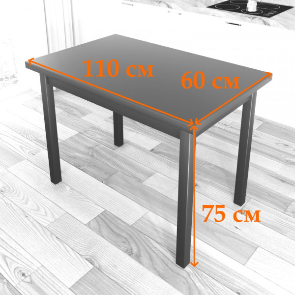 Стол кухонный Классика со столешницей из массива сосны 40 мм, без покраски, 110х60х75 см