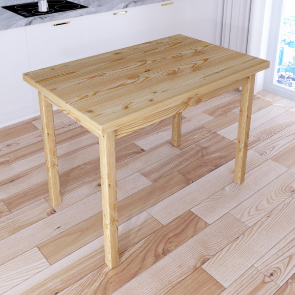 Стол кухонный Классика со столешницей из массива сосны 40 мм, без покраски, 120х60х75 см