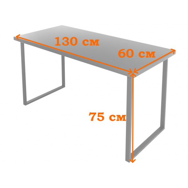 Стол кухонный Loft с лакированной столешницей из массива сосны 40 мм и белыми металлическими ножками, 130х60х75 см