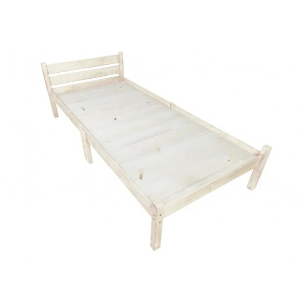 Кровать односпальная Классика Компакт сосновая со сплошным основанием, без покраски, 60х190 см