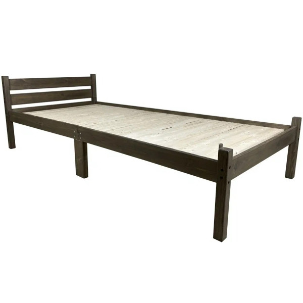 Кровать односпальная Классика Компакт сосновая со сплошным основанием, цвет венге, 60х190 см