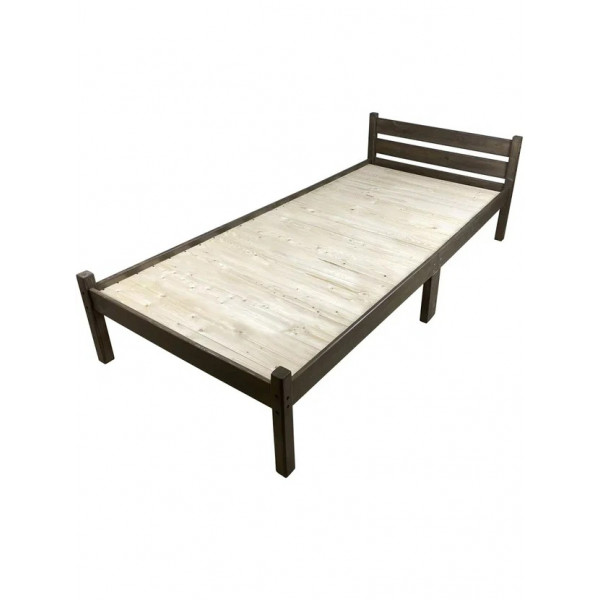 Кровать односпальная Классика Компакт сосновая со сплошным основанием, цвет венге, 80х200 см