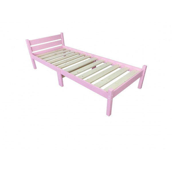Кровать сосновая классика компакт, розовая, 190х70 см