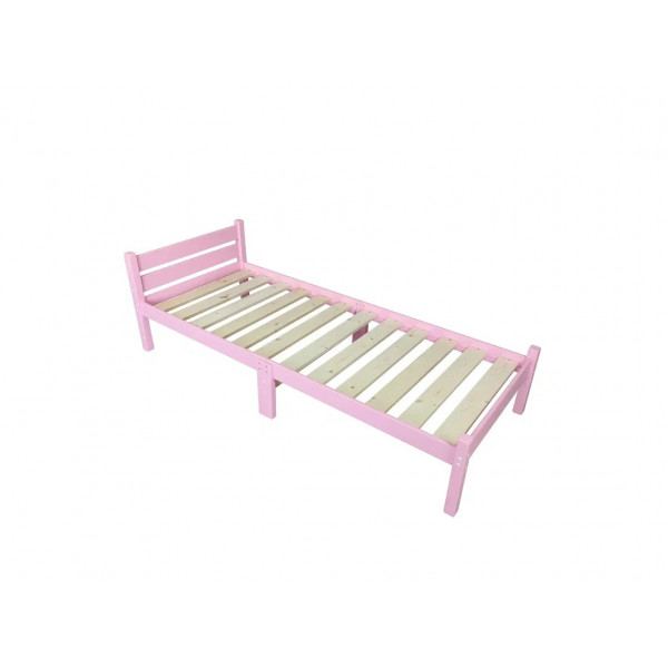 Кровать сосновая классика компакт, розовая, 190х60 см