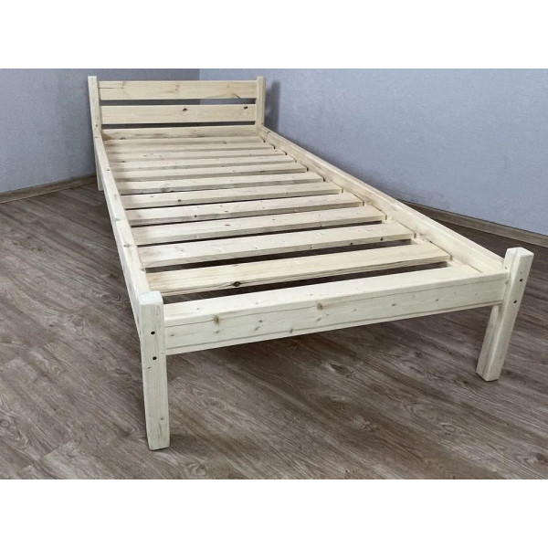 Кровать Классика из массива сосны с основанием односпальная 190х80 см (габариты 200х90)