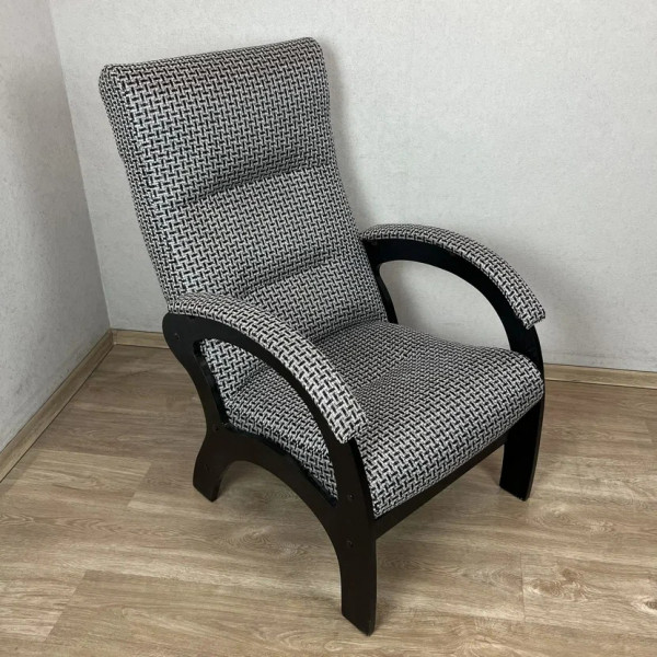 Кресло Классика для дома и дачи, мягкое, обивка из рогожки, цвет серый