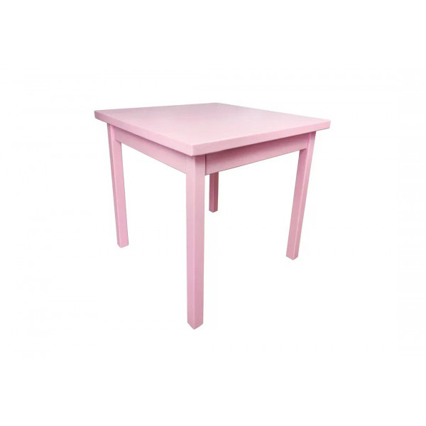 Стол квадратный из массива сосны 40 мм Классика 60х60х75 см цвет розовый деревяная столешница письменный кухонный рабочий