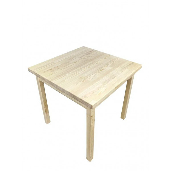 Стол кухонный Классика с квадратной столешницей из массива сосны 40 мм, 75х75х75 см, без покрытия