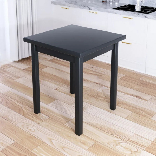 Стол кухонный Классика с квадратной столешницей из массива сосны 40 мм, 75х75х75 см, цвет антрацит