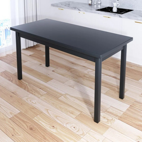 Стол кухонный Классика из массива сосны, столешница 40 мм и ножки цвета антрацит, 130х60х75 см
