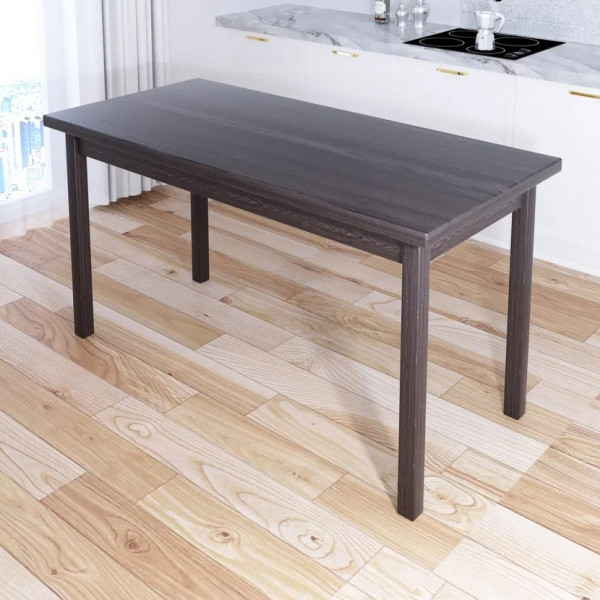 Стол кухонный Классика из массива сосны, столешница 40 мм и ножки цвета венге, 130х60х75 см