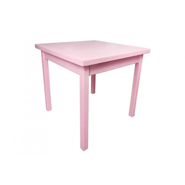 Стол кухонный Классика с квадратной столешницей 40 мм из массива сосны, 70х70х75 см, цвет розовый