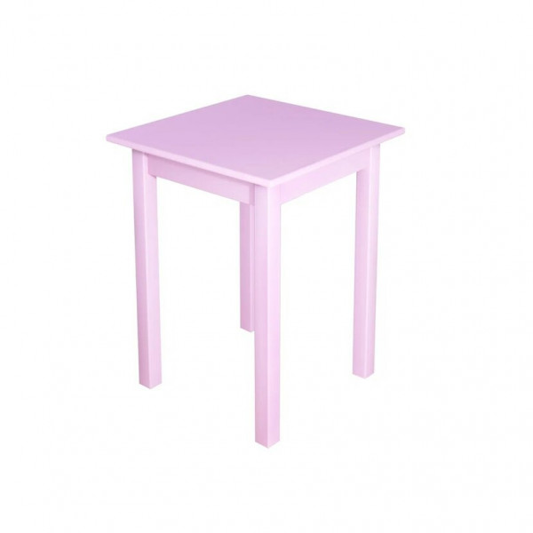 Стол кухонный Классика квадратный с розовой столешницей 20 мм и ножками розового цвета, 60х60х75 см