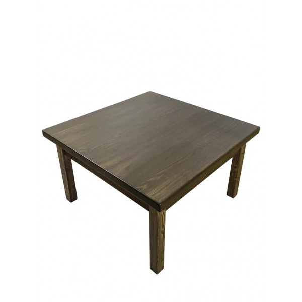 Стол журнальный Классика с квадратной столешницей из массива сосны 40 мм, 75х75х46 см, цвет венге