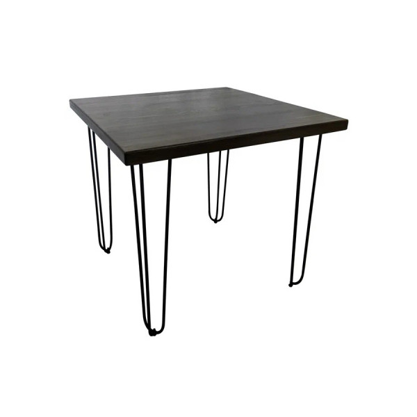 Стол кухонный Loft с квадратной столешницей цвета венге из массива сосны 40 мм, на металлических ножках-шпильках, 70x70х75 см