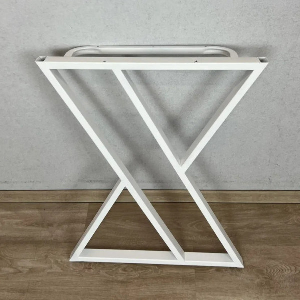 Ножка для стола в стиле Loft Z-образная, опора для стола лофт 58,5х71 см, подстолье металлическое регулируемое прочное, порошковая покраска, белого цвета