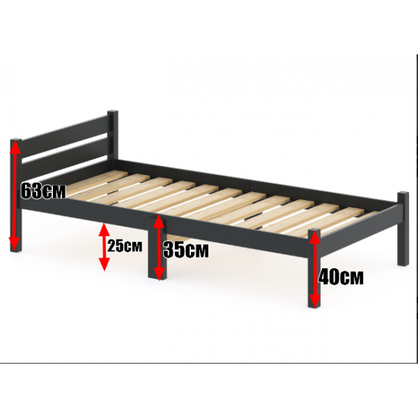 Кровать сосновая классика компакт, 200х70 см, антрацит