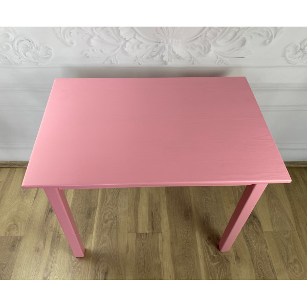 Стол из массива сосны Классика 20 мм 90х60х75 см цвет розовый кухонный прямоугольный деревяная столешница