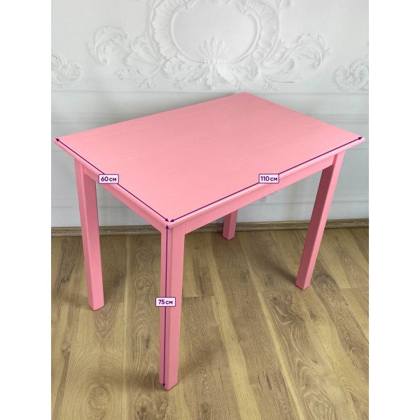 Стол из массива сосны Классика 20 мм 110х60х75 см цвет розовый кухонный прямоугольный деревяная столешница