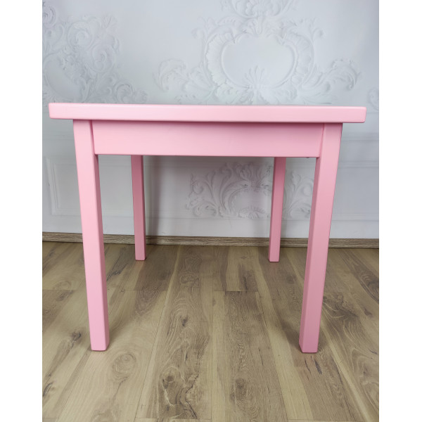 Стол квадратный из массива сосны 40 мм Классика 60х60х75 см цвет розовый деревяная столешница письменный кухонный рабочий