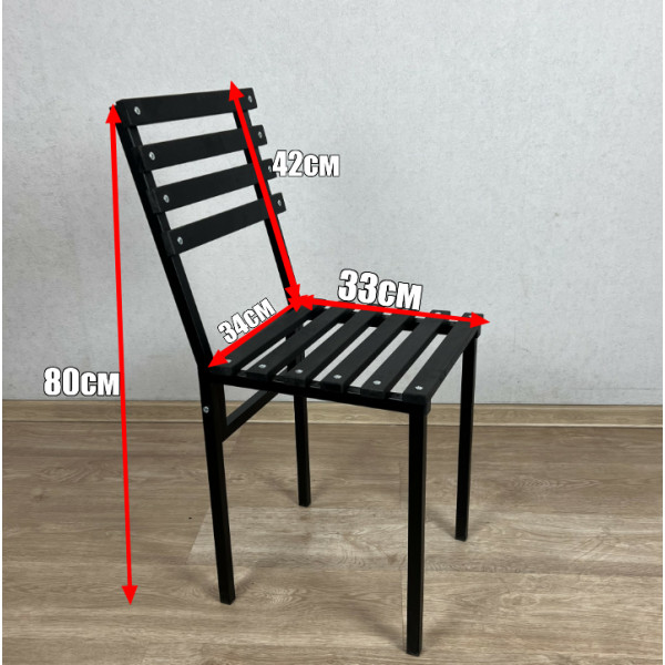 Комплект стульев металлических универсальных, черный каркас с черной березовой спинкой и сиденьем, 4 шт.