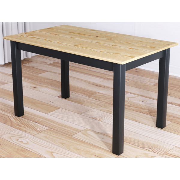 Стол кухонный Классика из массива сосны, лакированная столешница 20 мм и ножки цвета антрацит, 110х60х75 см