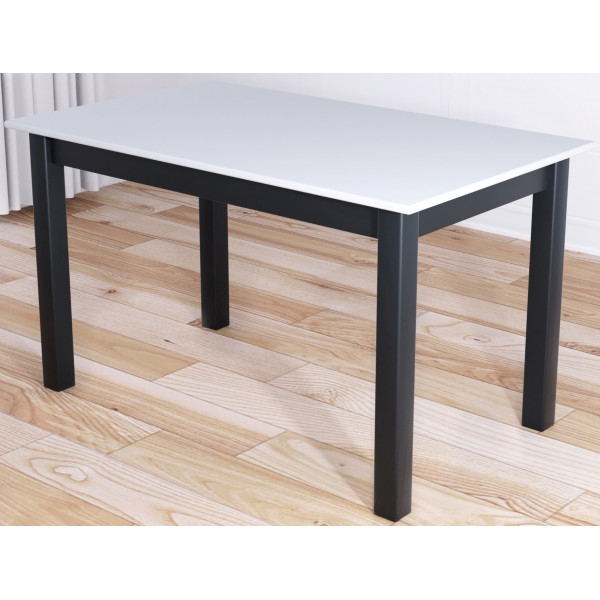 Стол кухонный Классика из массива сосны, белая столешница 20 мм и ножки цвета антрацит, 110х60х75 см