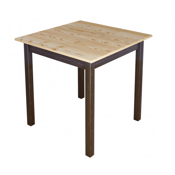 Стол кухонный Классика квадратный с лакированной столешницей 20 мм и ножками цвета темного дуба, 60х60х75 см