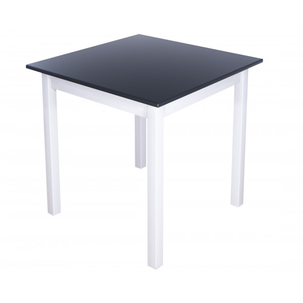 Стол кухонный Классика квадратный с антрацитовой столешницей 20 мм и ножками белого цвета, 60х60х75 см