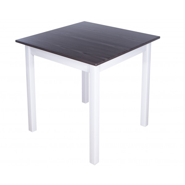 Стол кухонный Классика квадратный со столешницей цвета венге 20 мм и ножками белого цвета, 60х60х75 см