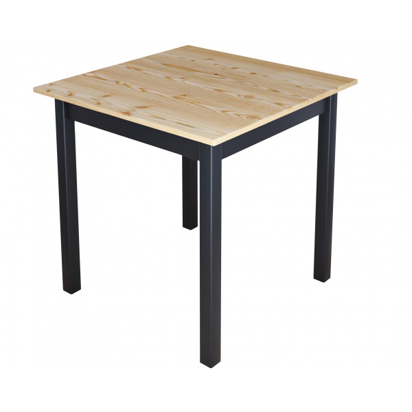 Стол кухонный Классика квадратный с лакированной столешницей 20 мм и ножками цвета антрацит, 60х60х75 см