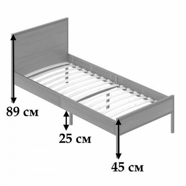 Кровать односпальная Лофт Компакт с ортопедическим основанием, цвет венге с черным металлическим каркасом, 90х200 см